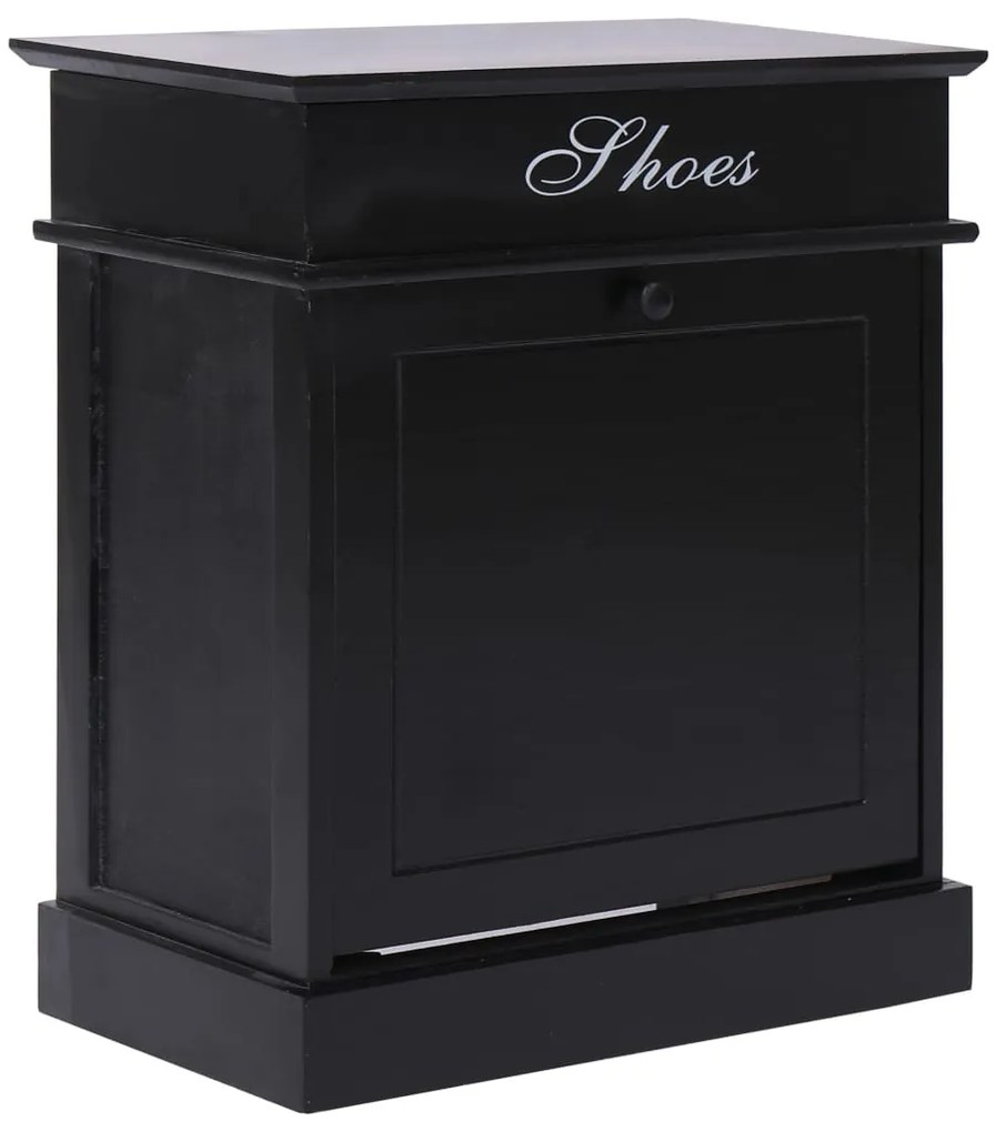 vidaXL Sapateira 50x28x58 cm madeira de paulownia preto