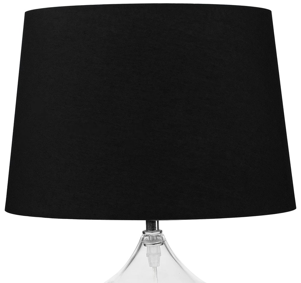 Candeeiro de mesa transparente e preto OSUM Beliani