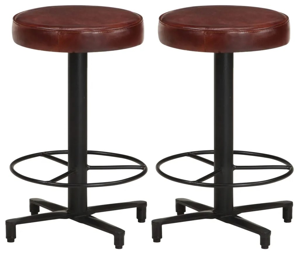 vidaXL Bancos de bar 2 pcs 52 cm couro genuíno