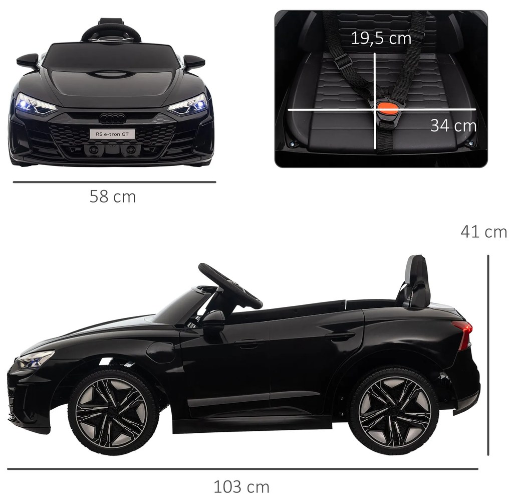 Carro Elétrico AUDI RS E-Tron GT para Crianças de 3-6 Anos Carro de Ba