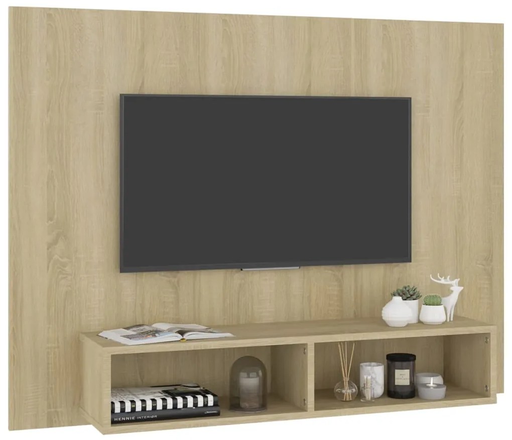 Armário parede p/ TV 120x23,5x90 cm deriv. madeira carv. sonoma