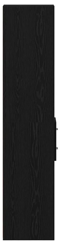 Highboard Preto Carvalho 30x42,5x185 cm Madeira de engenharia
