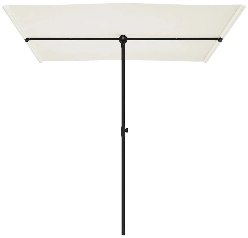 Guarda-sol de jardim c/ poste de alumínio 2x1,5 m branco areia