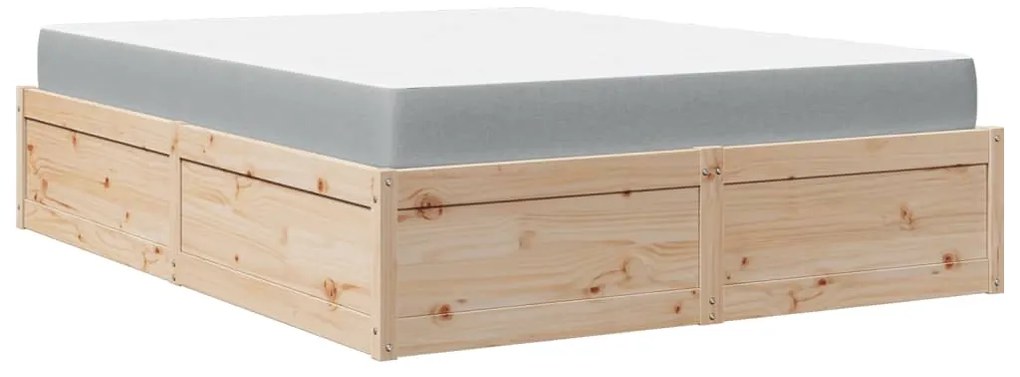Cama com colchão 120x190 cm madeira de pinho maciça