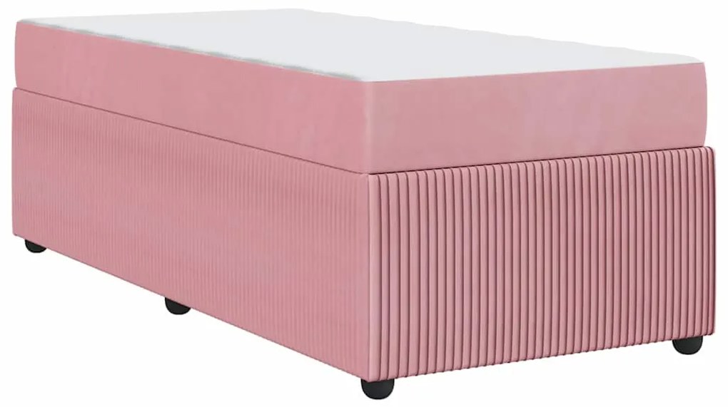 Estrutura de cama com colchão Outros Rosa 90 x 200 cm Veludo