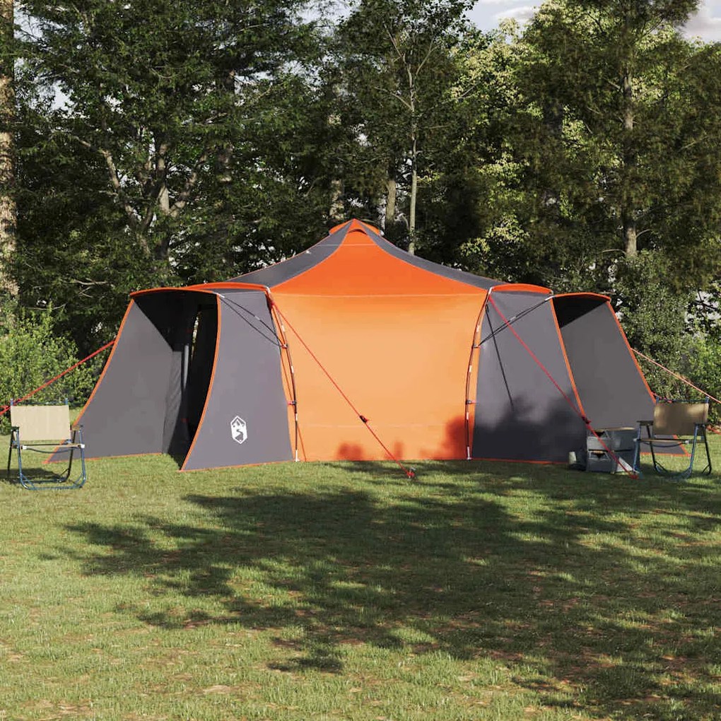 vidaXL Barraca Tipi Cinza e Laranja 492 x 492 x 275 cm tecido