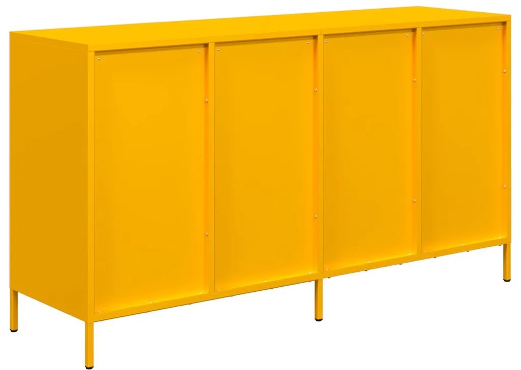 Aparador 135x39x73,5 cm aço laminado a frio amarelo mostarda