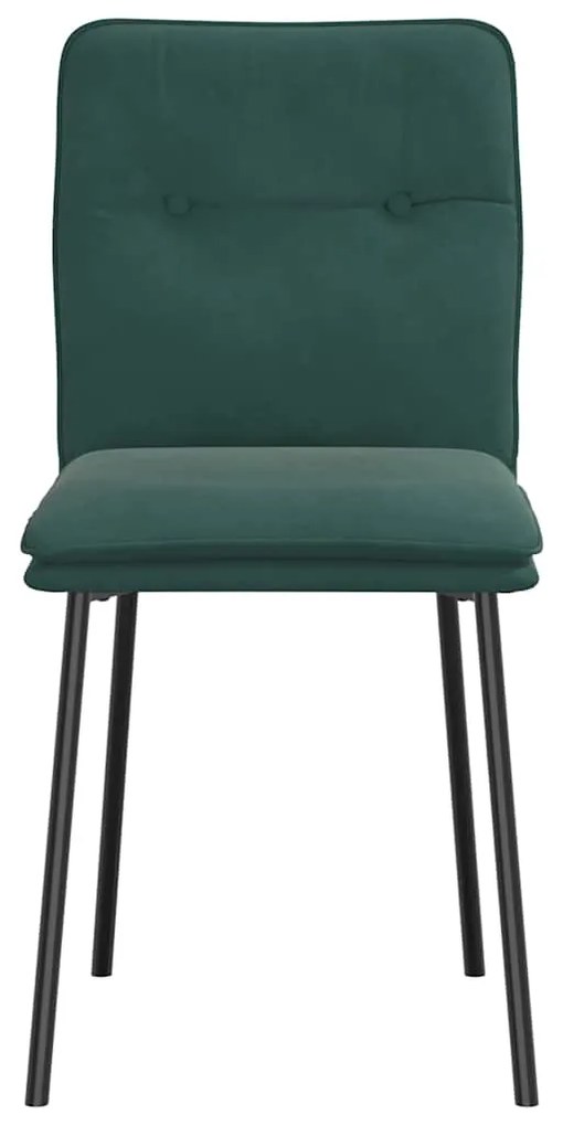 Cadeiras de jantar 2 pcs veludo verde-escuro