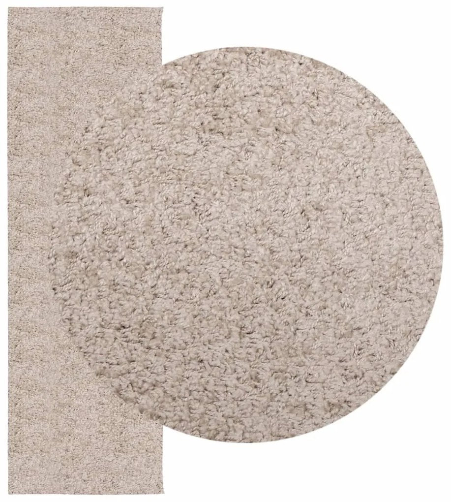 Tapete shaggy de pelo alto PAMPLONA 80x250 cm bege