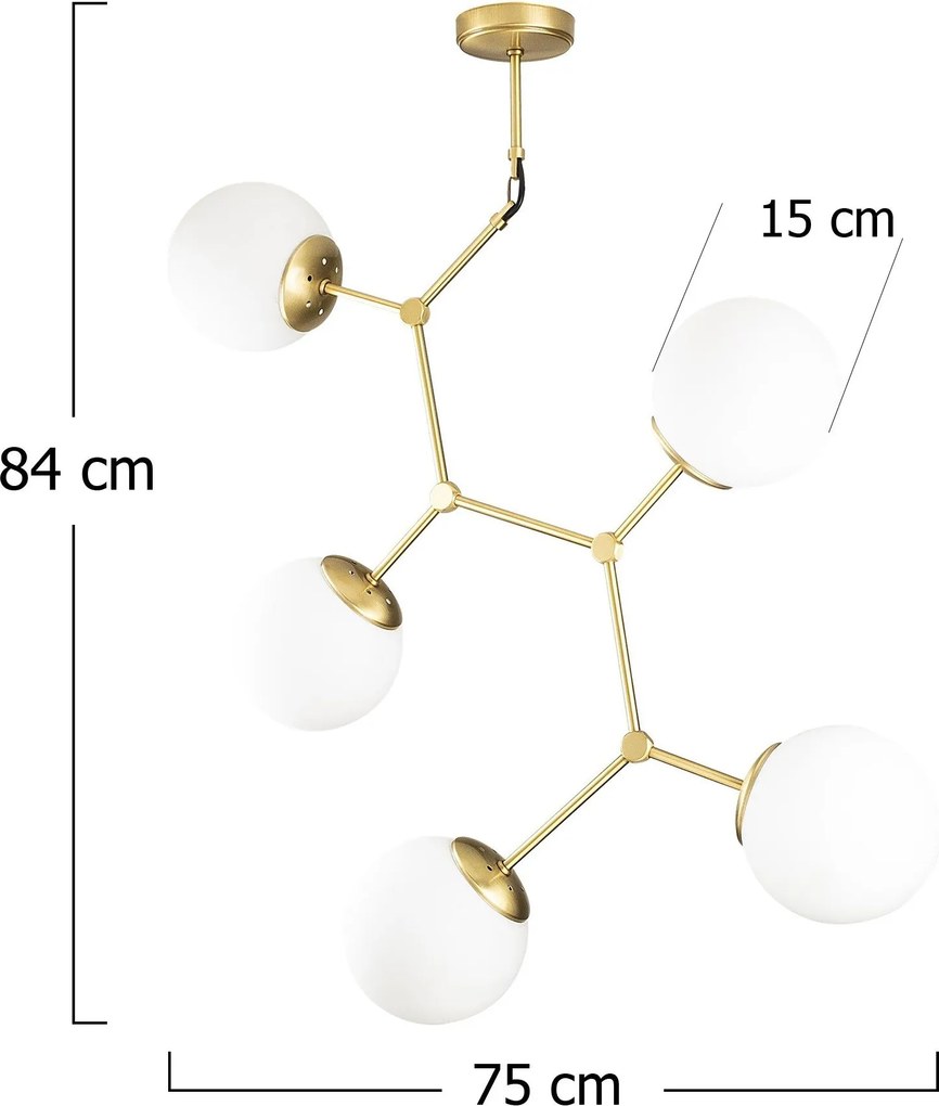 Candeeiro de Teto Damar – Amarelo e Branco – 75 x 15 cm