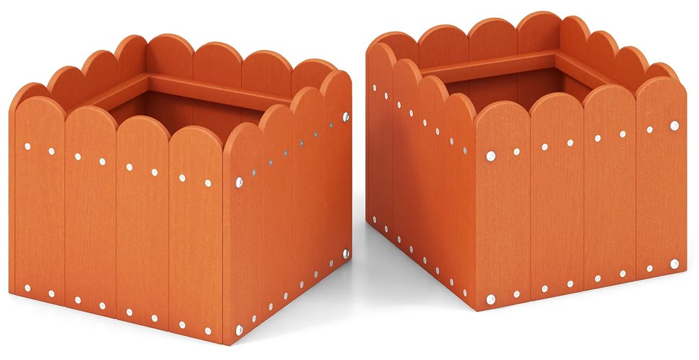 Pacote com 2 caixas retangulares para plantio com vãos de drenagem para varanda e jardim frontal - Cinza