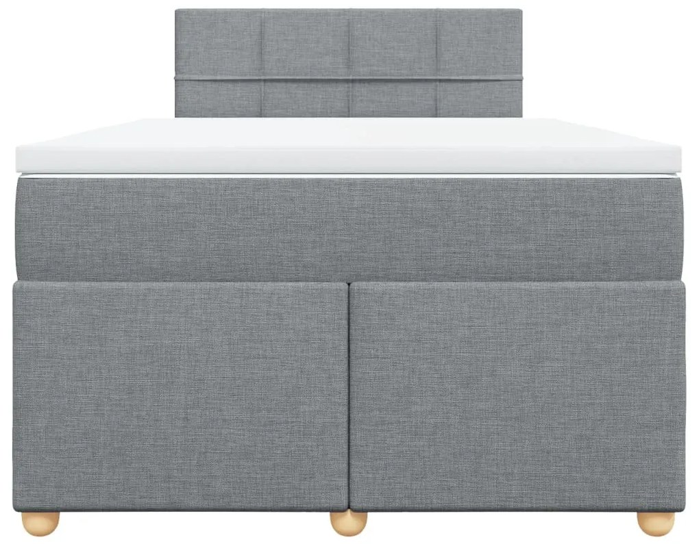 Cama boxspring com colchão 120x190 cm tecido cinzento-claro