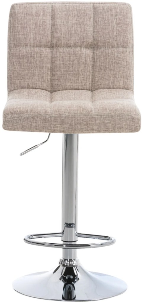 Conjunto de 2 bancos de bar Peru em tecido e com estrutura cromada 46 x 94-114 x 47 cm Creme