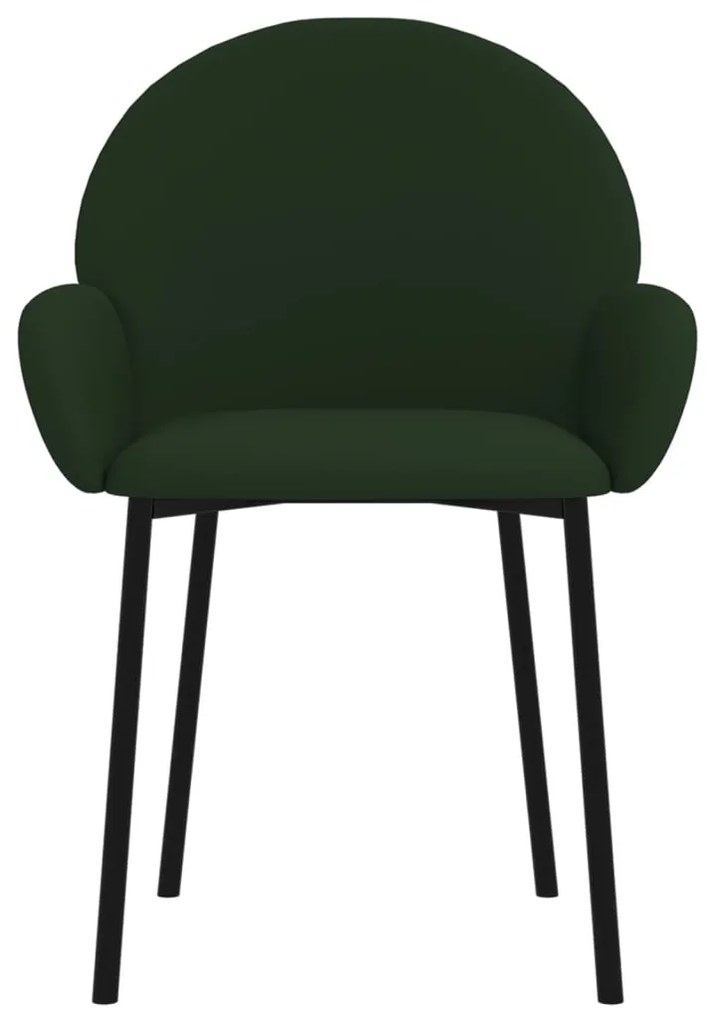 Cadeiras de jantar 2 pcs veludo verde-escuro