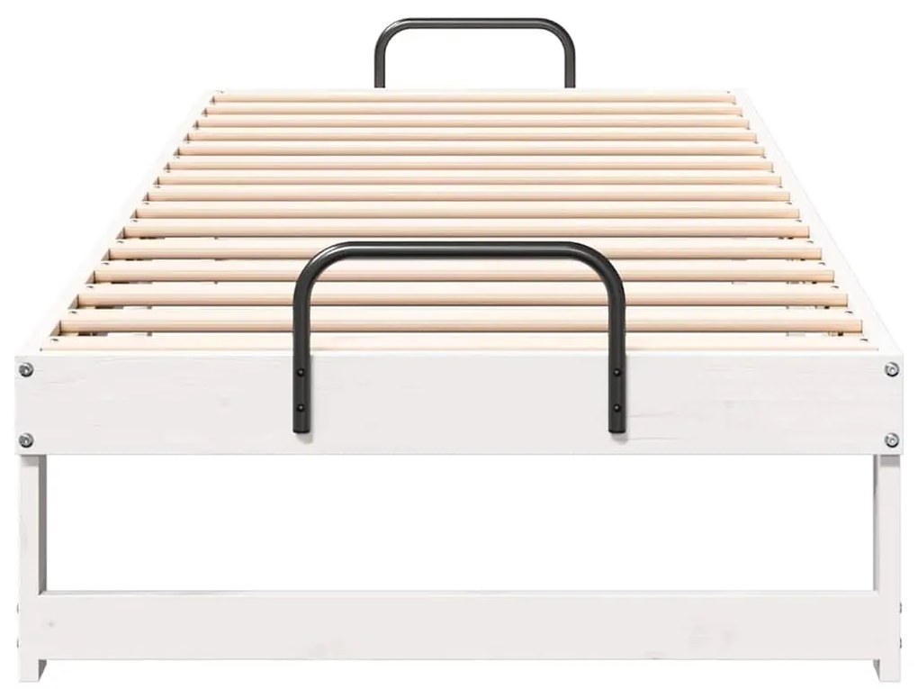 Estrutura de Cama com Alças Branco 80 x 200 cm