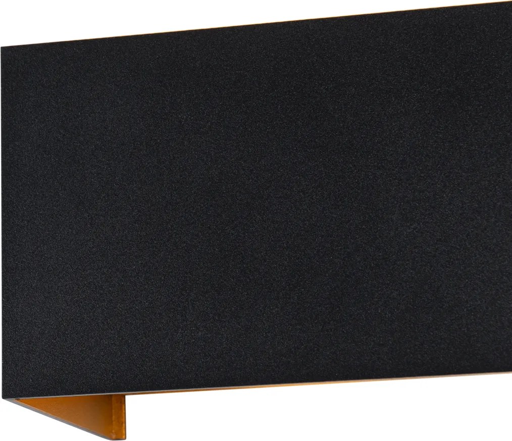 Candeeiro de parede exterior preto com dourado incl. LED 4 luzes IP54 - Edwin