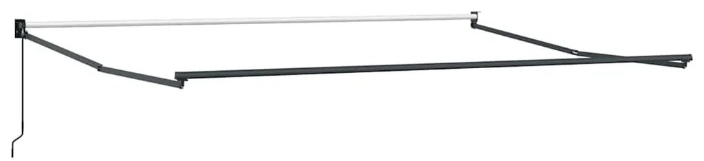 Toldo retrátil 4x3 m tecido e alumínio antracite e branco