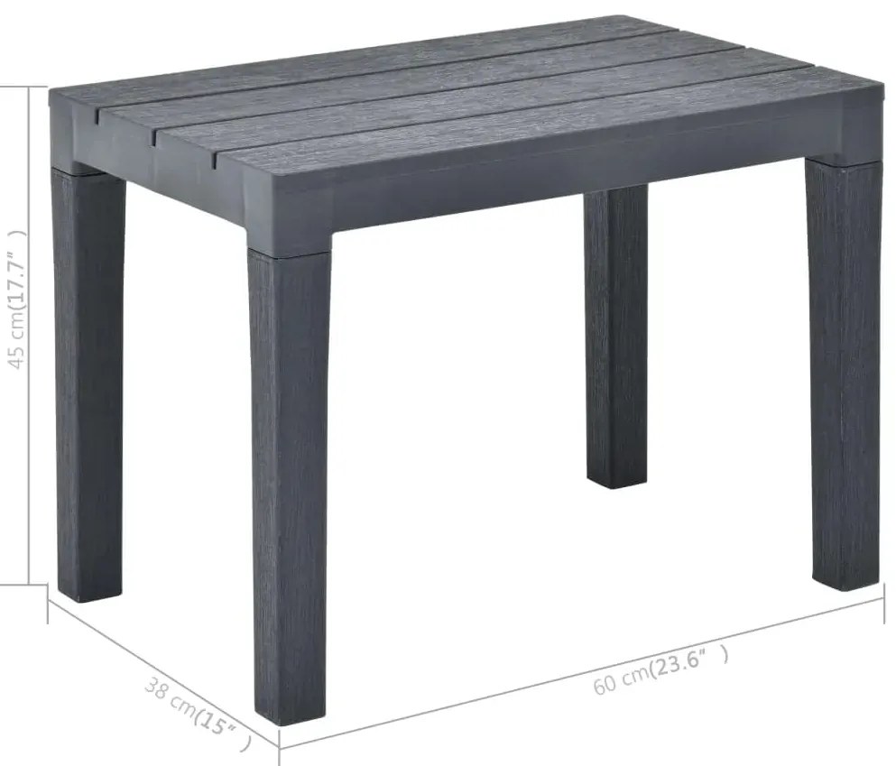 Mesa de jardim com 2 bancos plástico antracite