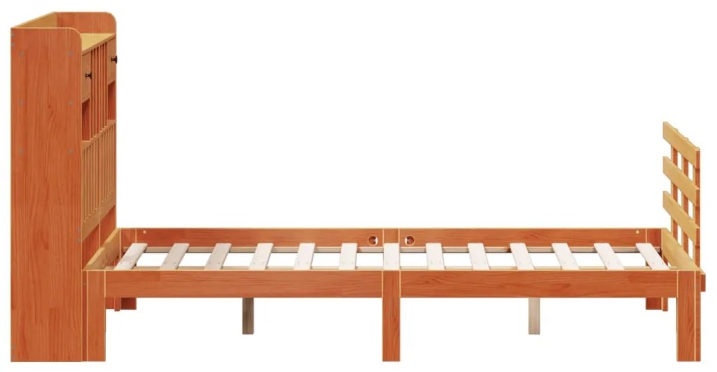 Cama com estante sem colchão 135x190 cm pinho maciço
