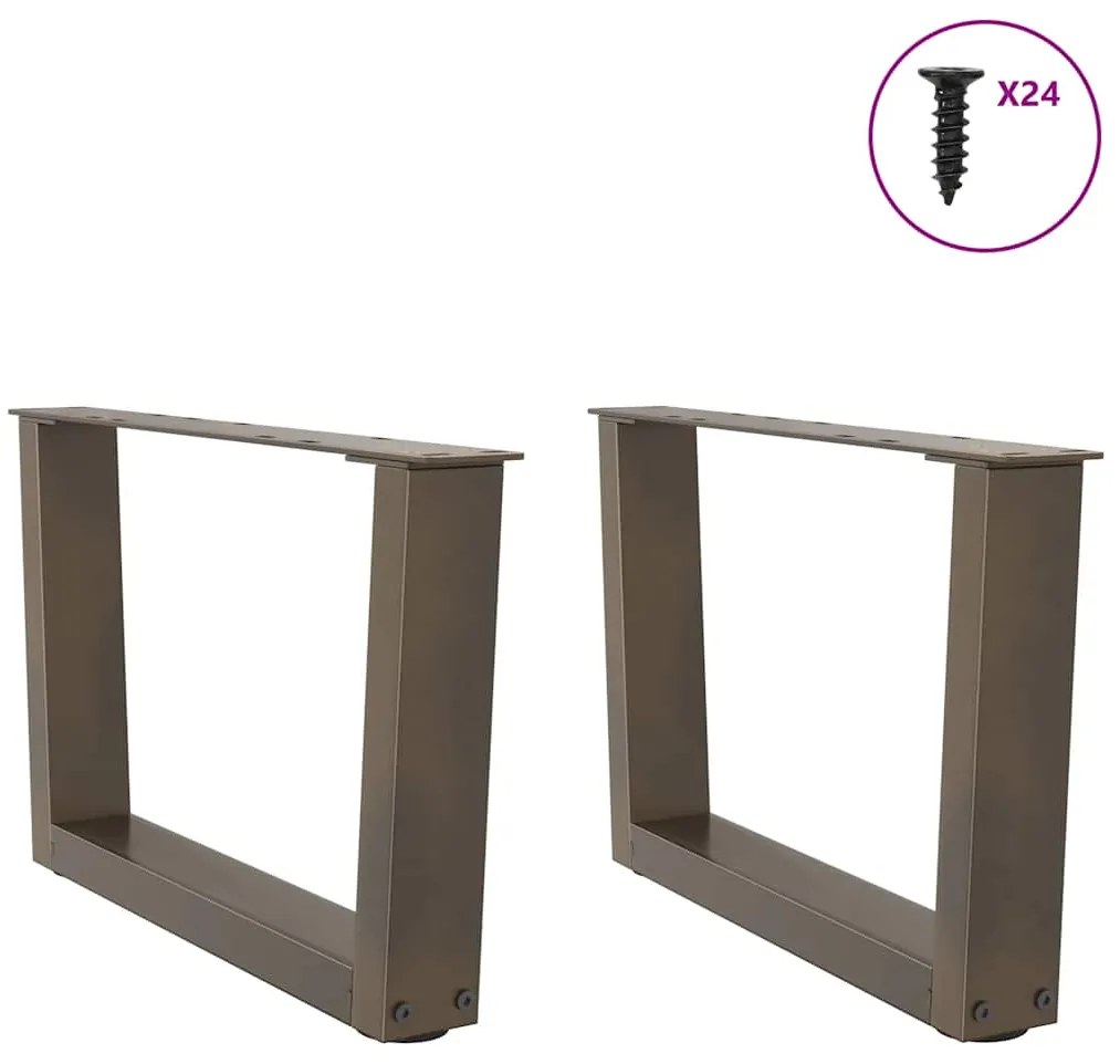 Mesa de jantar pernas 2 pcs forma V 50x(30-31,3) cm aço natural