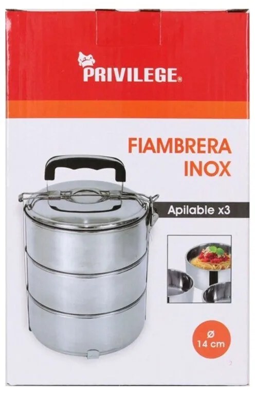 Conjunto de Lancheiras Privilege Aço inoxidável Empilhável (3 pcs)