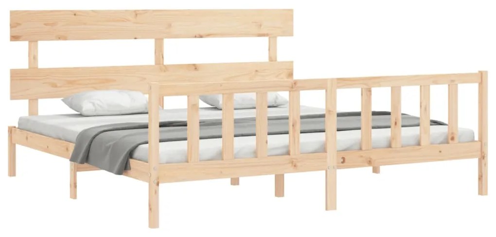 Cama sem colchão 200x200 cm madeira de pinho maciça