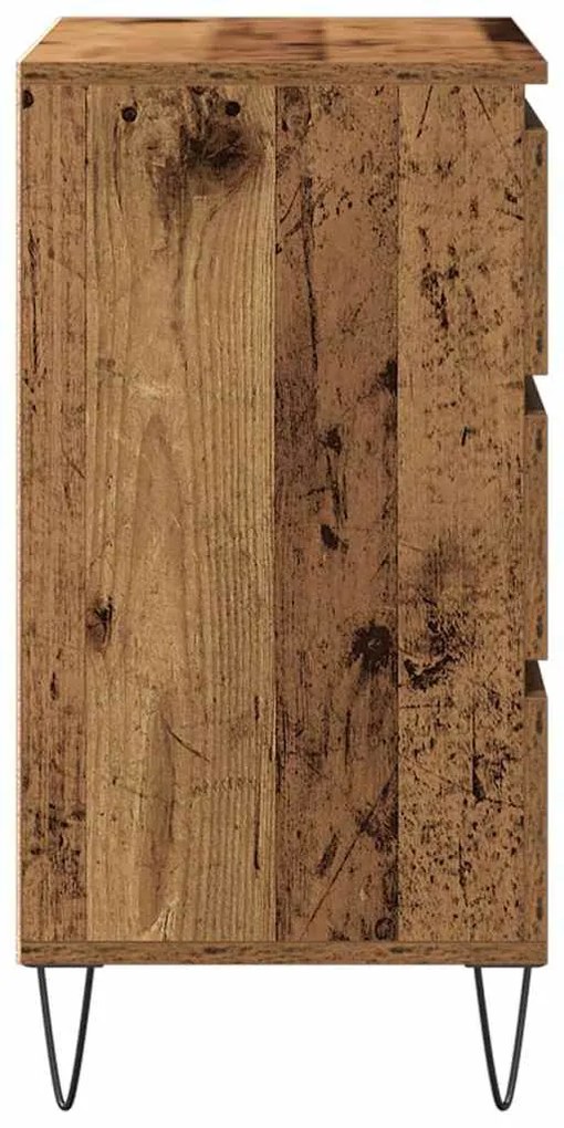 Sideboard vidaXL com Gavetas Madeira Velha 60x35x70 cm Madeira Engenha