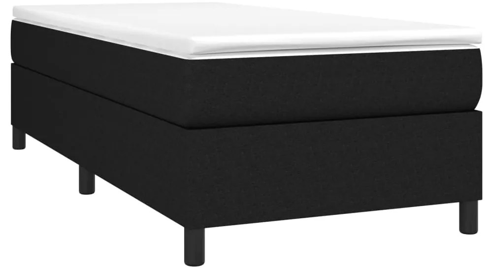 Cama com molas/colchão 90x190 cm tecido preto