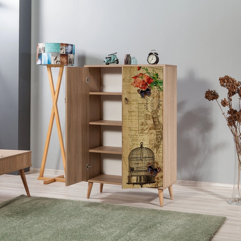 Armário Multiusos Multibox – Carvalho Sonoma – 80x127x36 cm