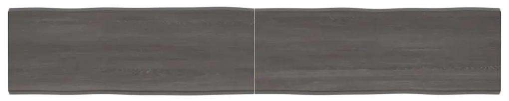 Tampo mesa 220x40x6 carvalho tratado borda viva cinza-escuro
