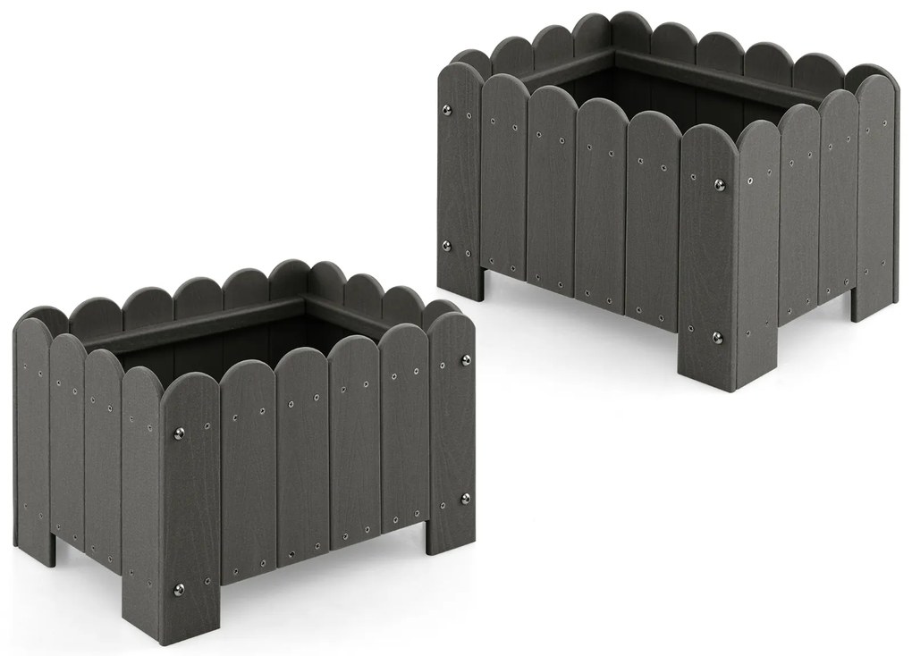 Pacote com 2 caixas retangulares para plantio com vãos de drenagem para varanda e jardim frontal - Laranja