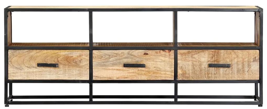 Móvel de TV em madeira de mangueira maciça 120x30x45 cm