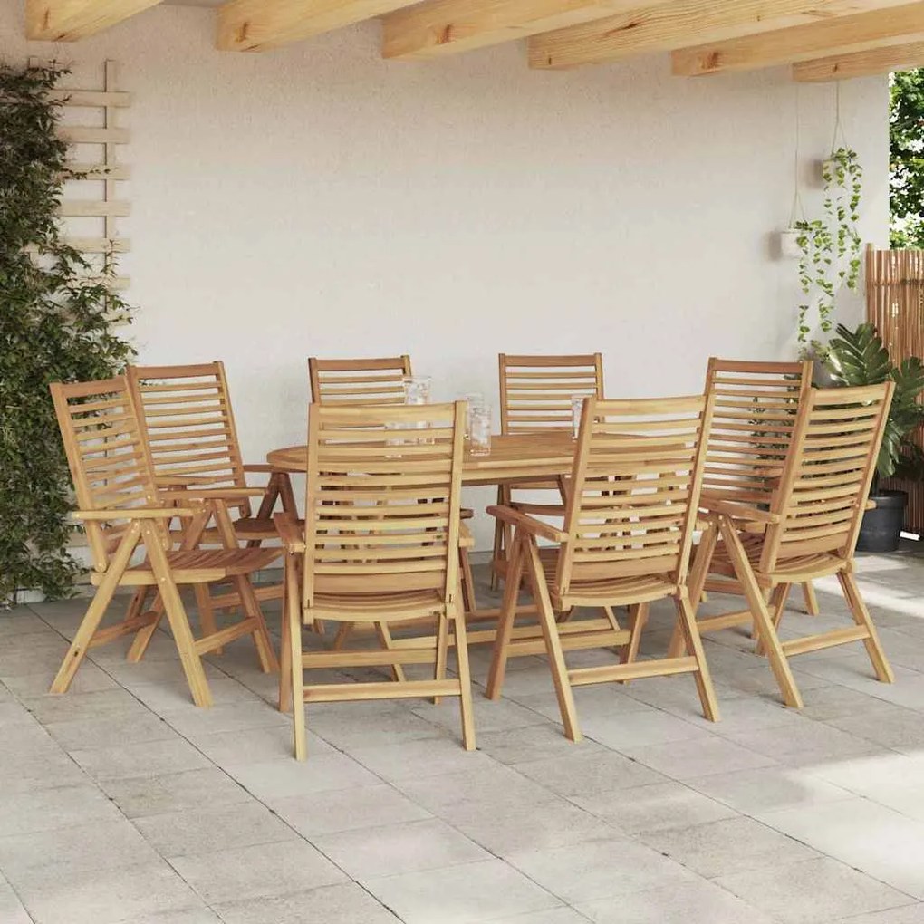 Cadeiras de Jardim vidaXL Dobrável 8 pcs Madeira de Teca