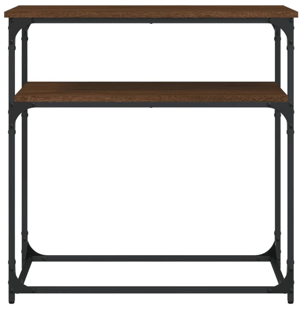 Mesa consola 75x35,5x75 cm derivados madeira carvalho castanho