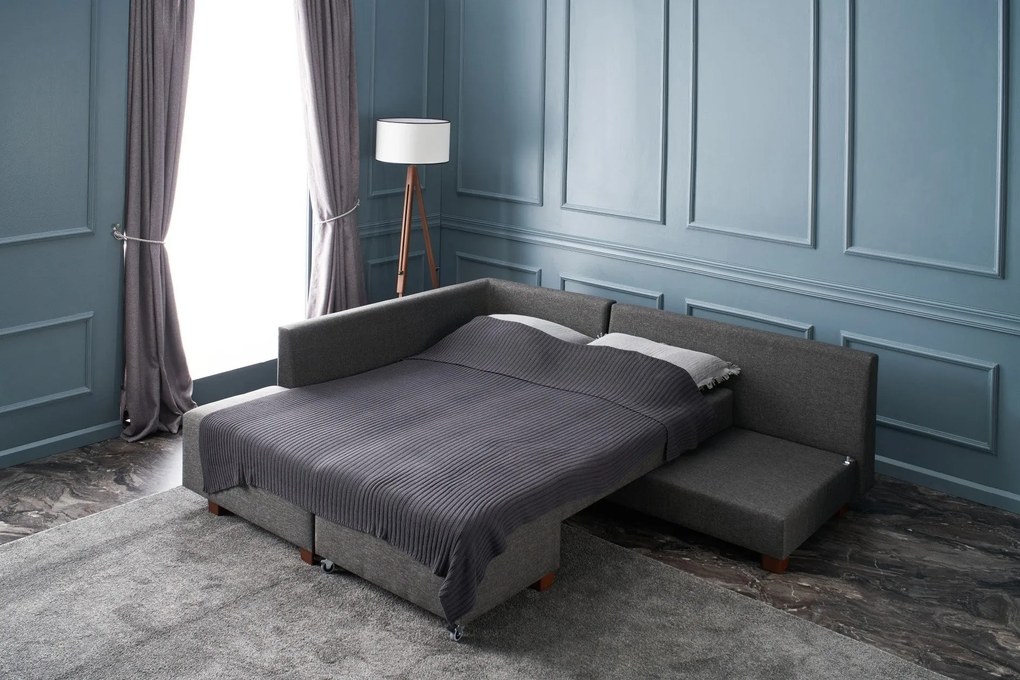 Sofá-Cama de Canto Manama – Antracite – 280x85x206 cm