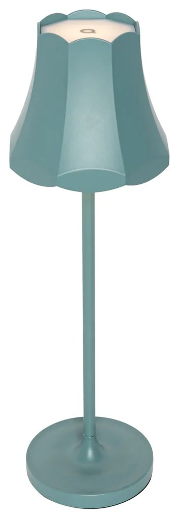 Candeeiro de Mesa Retro Azul Mineral Recarregável IP44 - Granny