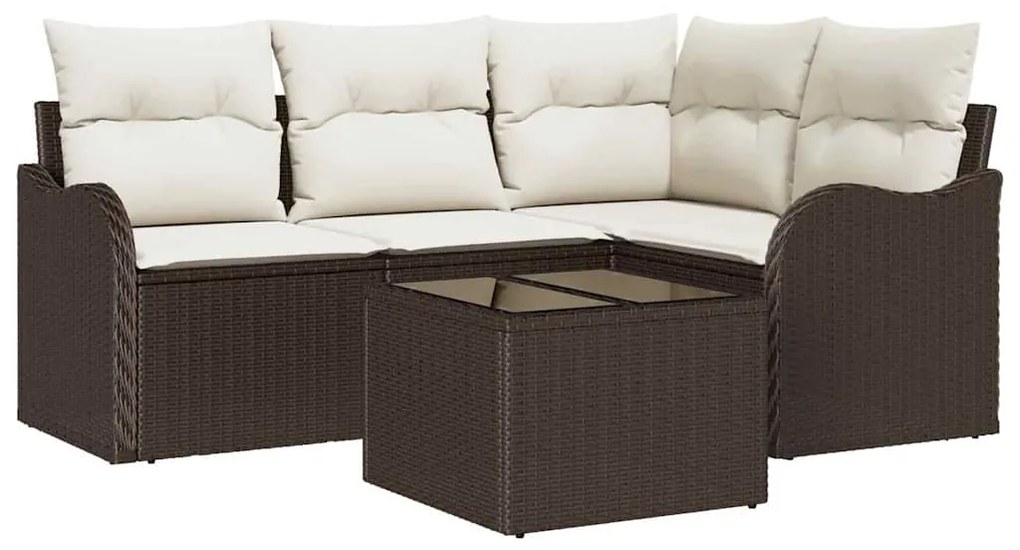 Conjunto de Sofá de Jardim de 4 Peças com Almofadas Cinza Rattan Sinté
