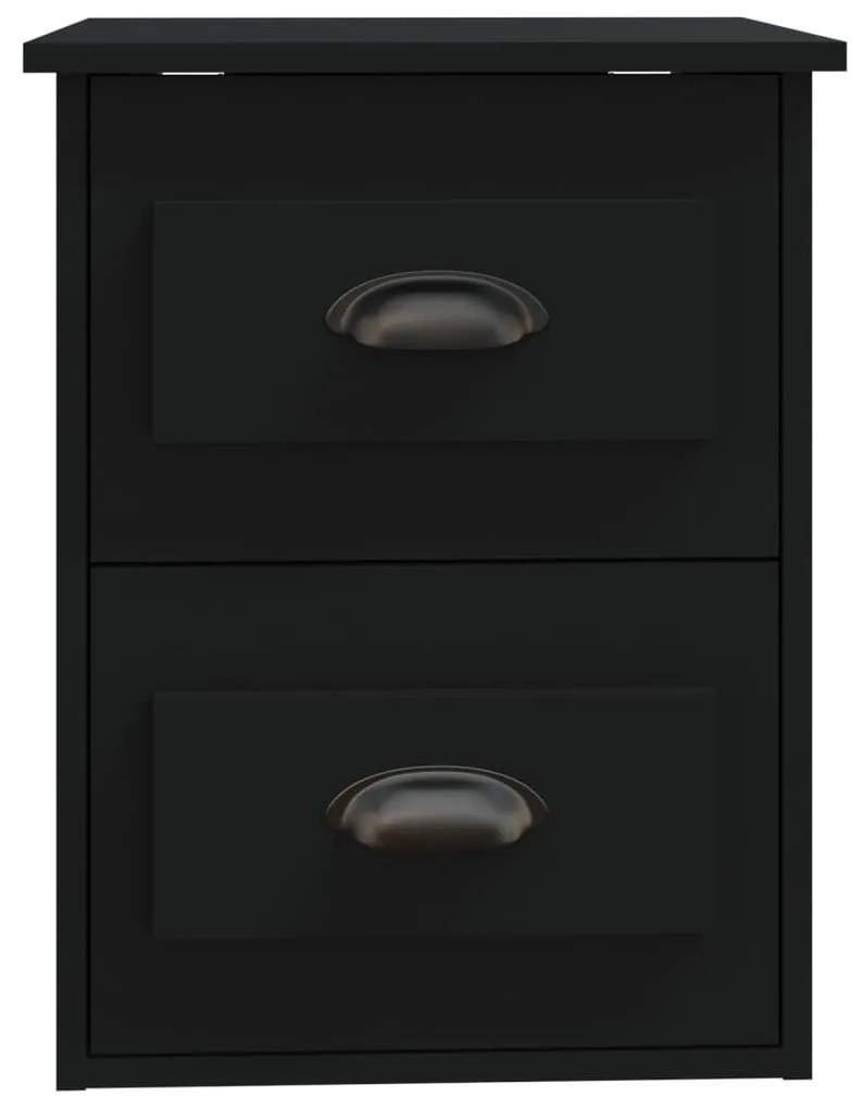 Mesas de cabeceira de parede 2 pcs 41,5x36x53 cm preto