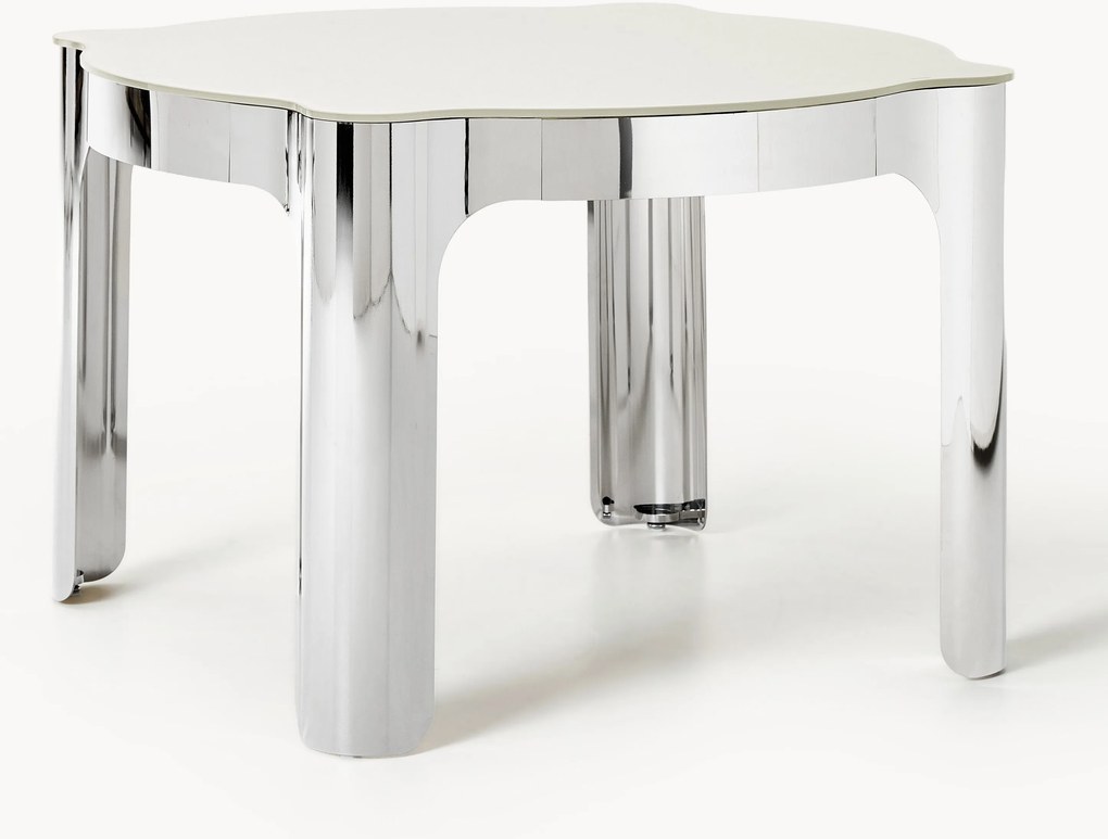 Mesa de jantar redonda com tampo de vidro Georgia, Ø 110 cm