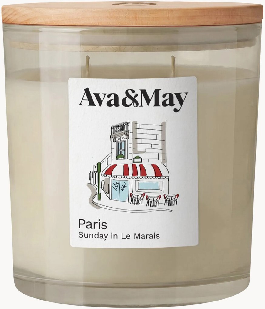 Vela perfumada grande Paris (bergamota, jasmim, rosa)