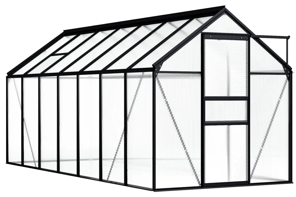 vidaXL Estufa 8,17 m² alumínio antracite