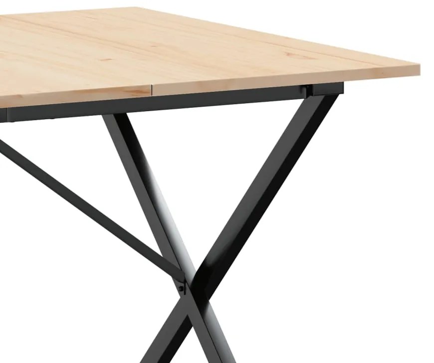 Mesa de jantar estrutura em X 180x90x75cm pinho e aço