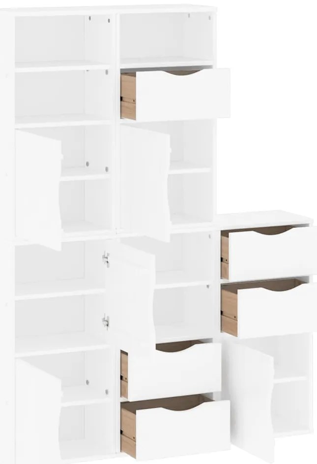 Móveis de apoio 5 pcs ODDA pinho de madeira maciça branco