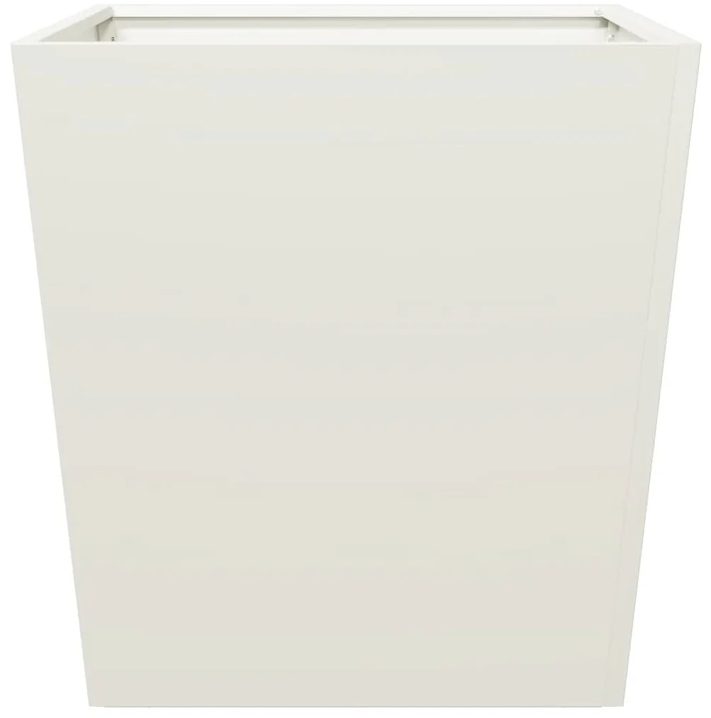 Vaso/floreira de jardim 2 pcs 50x50x50 cm aço branco