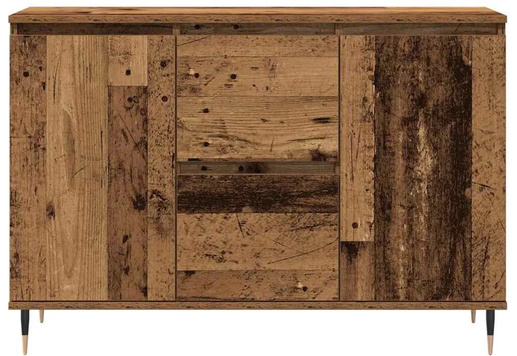 Buffet vidaXL com portas e gavetas Madeira antiga 101,5x35x70 cm