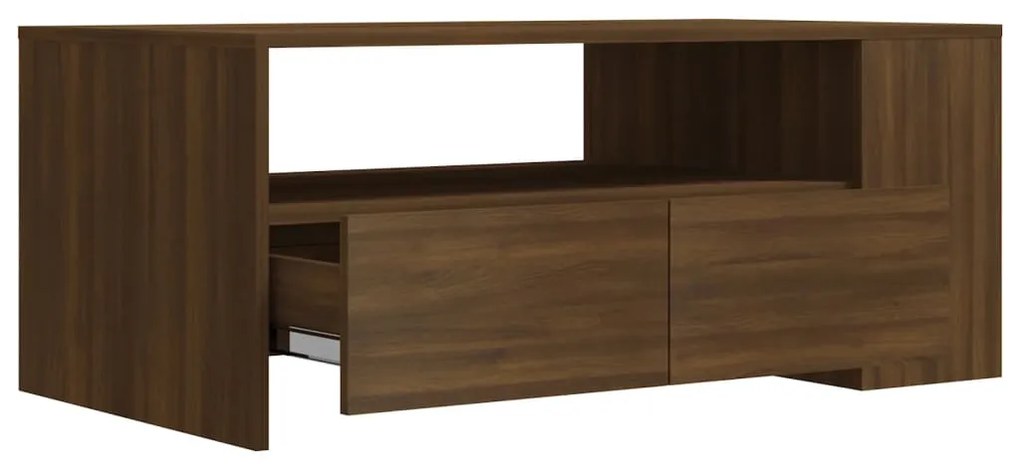 Mesa centro 102x55x42 cm derivados de madeira carvalho castanho