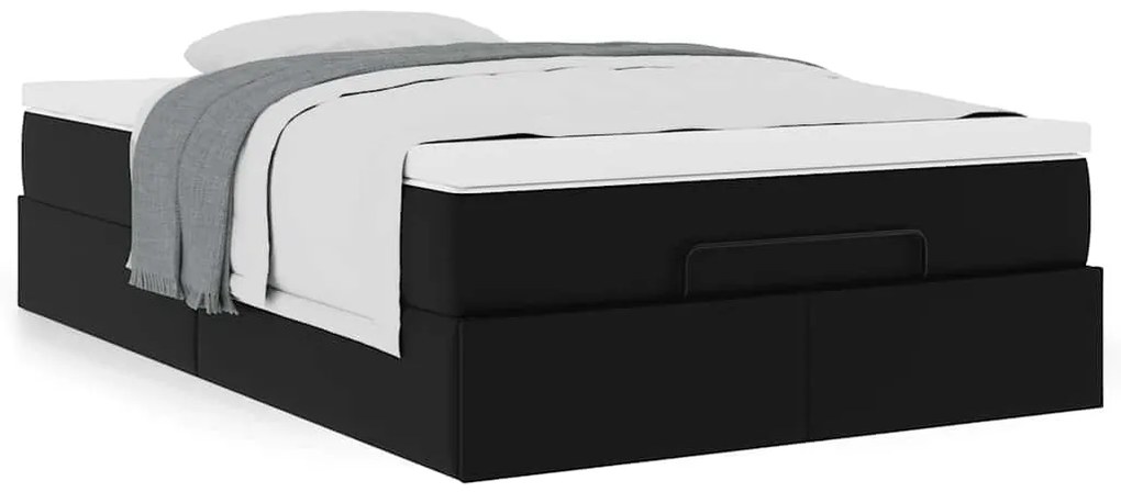 Estrutura de cama otomana com colchão 120x200 cm preta