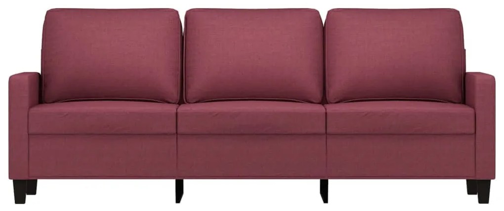 Sofá de 3 lugares tecido 180 cm vermelho tinto