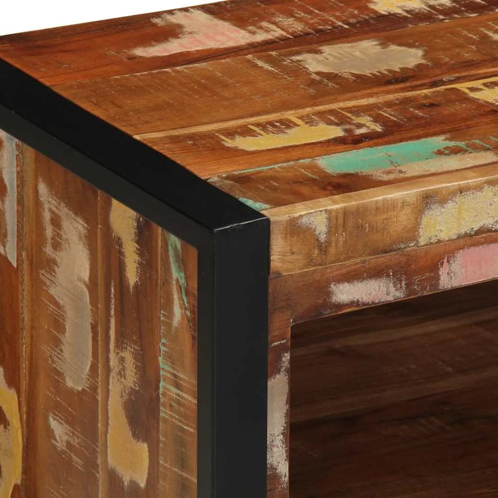 Banco de Sapatos Multicolorido 100x40x50 cm Madeira Recuperada