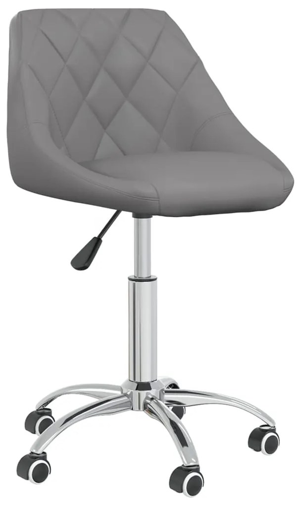 vidaXL Cadeira de jantar giratória couro artificial cinzento